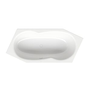 Bette BetteMetric 6-Eck-Badewanne 6841-440PLUS Glasur, snow, 206x90x45cm, Fußende links, Überlauf vorne