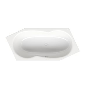 Bette BetteMetric 6 coins 6840-287 206x90x45cm, côté pied droit, trop-plein à l&#39;avant, blanc étoile