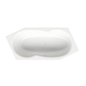Bette BetteMetric 6-corner bath 6840-440 206x90x45cm, foot end right, overflow in front, snow