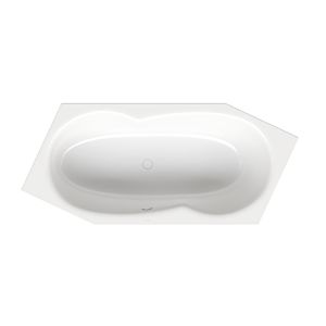 Bette BetteMetric 6-Eck-Badewanne 6841-287 starwhite, 206x90x45cm, Fußende links, Überlauf vorne
