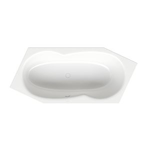 Bette BetteMetric 6-corner bath 6841-440PLUS glaze, snow, 206x90x45cm, foot end left, overflow in front
