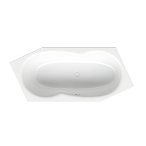 Bette BetteMetric 6 angles 6840-004 206x90x45cm, pied à droite, trop-plein à l&#39;avant, blanc noble