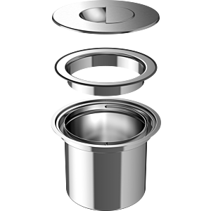 Blanco waste bin 512471 integrated, with lid, Stainless Steel , flush- Stainless Steel