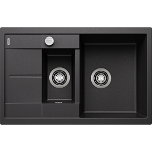Blanco évier 513473 78 x 50 cm, PuraDur anthracite, réversible, télécommande de vidange avec commande rotative