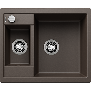 Évier Blanco METRA 6 516162 61,5 x 50 cm, PuraDur café, réversible, vidage par télécommande avec commande rotative