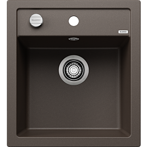 Blanco DALAGO 45 Spüle 517165 46,5 x 51 cm, PuraDur, Ablauffernbedienung mit Drehbetätigung, cafe