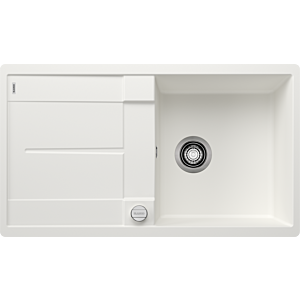 Blanco évier 519099 85 x 49 cm, PuraDur blanc, réversible, télécommande de vidange avec commande rotative