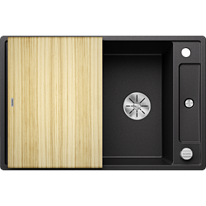 Blanco Axia III 45 S évier 523173 78x47cm, PuraDur anthracite, réversible, avec planche à découper en bois