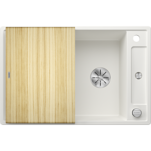 Blanco Axia III 45 S évier 523177 78x47cm, PuraDur blanc, réversible, avec planche à découper en bois