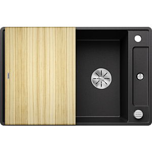 Blanco Axia III 45 SF évier 523193 77x47cm, PuraDur anthracite, réversible, avec planche à découper en bois