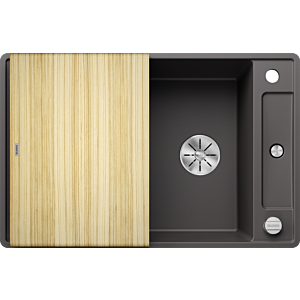 Blanco Axia III 45 SF évier 523194 77x47cm, PuraDur gris roche, réversible, avec planche à découper en bois
