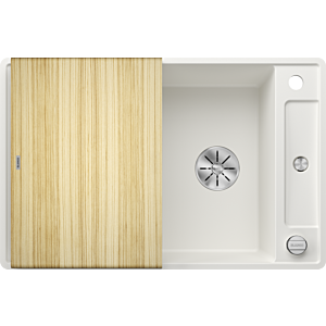 Blanco Axia III 45 SF évier 523196 77x47cm, PuraDur blanc, réversible, avec planche à découper en bois