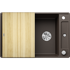 Blanco Axia III 45 SF évier 523198 77x47cm, PuraDur cafe, réversible, avec planche à découper en bois