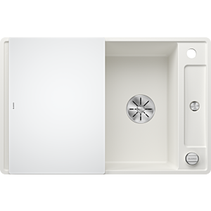 Blanco Axia III 45 SF évier 523202 77x47cm, PuraDur blanc, réversible, avec planche à découper en verre