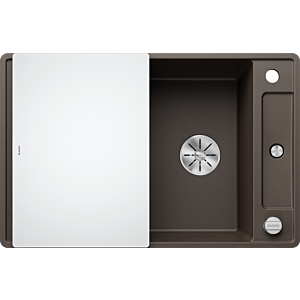 Blanco Axia III 45 SF évier 523204 77x47cm, PuraDur cafe, réversible, avec planche à découper en verre