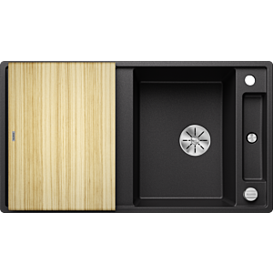 Blanco Axia iii 5 s évier 523205 91,5x47cm, PuraDur anthracite, réversible, avec planche à découper en bois