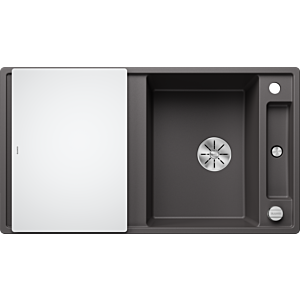 Blanco Axia iii 5 s évier 523216 91,5x47cm, PuraDur gris roche, réversible, avec planche à découper en verre