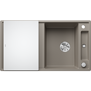 Blanco Axia iii 5 s évier 523222 91,5x47cm, PuraDur tartufo, réversible, avec planche à découper en verre