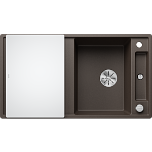 Blanco Axia iii 5 s évier 523224 91,5x47cm, PuraDur cafe, réversible, avec planche à découper en verre