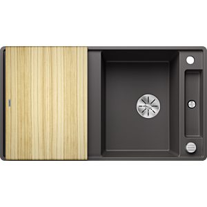 Blanco Axia iii 5 évier 5p 523226 90,5x50cm, PuraDur gris roche, réversible, avec planche à découper en bois