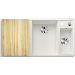 Blanco évier 523466 100x51cm, PuraDur blanc, droit, avec planche à découper en bois