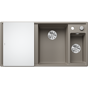 Blanco AXIA III 6 S sink 523480 100x51cm, PuraDur tartufo, right, with glass cutting board