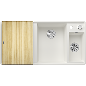 Blanco Axia iii évier sf 523486 99x50cm, PuraDur blanc, droit, avec planche à découper en bois