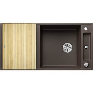 Blanco Axia iii xl 6 s évier 523509 100x47cm, PuraDur cafe, réversible, avec planche à découper en bois