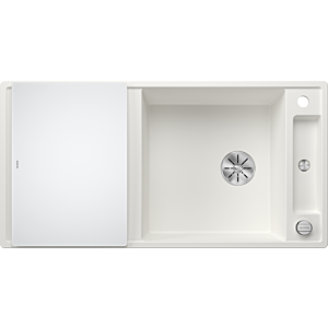 Blanco Axia iii xl 6 s évier 523514 100x47cm, PuraDur blanc, réversible, avec planche à découper en verre