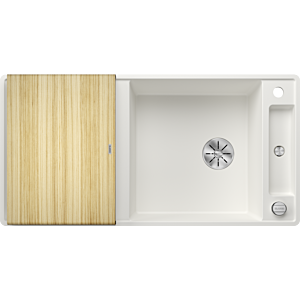 Blanco Axia iii xl sf évier 523523 99x47cm, PuraDur blanc, réversible, avec planche à découper en bois