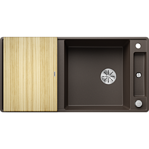 Blanco Axia iii xl évier sf 523525 99x47cm, PuraDur cafe, réversible, avec planche à découper en bois