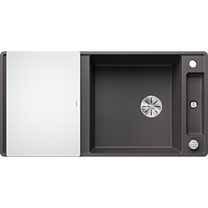 Blanco Axia iii xl sf évier 523527 99x47cm, PuraDur gris roche, réversible, avec planche à découper en verre