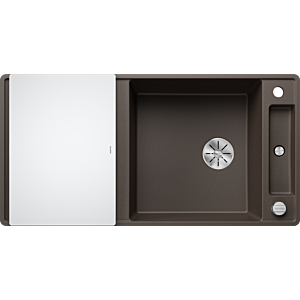Blanco Axia iii xl sf évier 523531 99x47cm, PuraDur cafe, réversible, avec planche à découper en verre