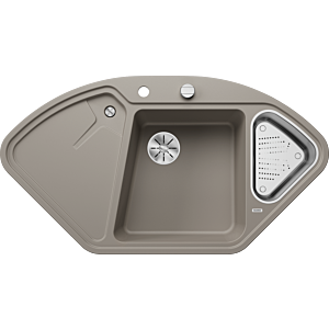 Blanco BLANCODELTA II sink 523666 105.7 x 57.5 cm, PuraDur tartufo, drain remote control with rotary operation