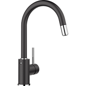 Robinet de cuisine Blanco MIDA-S 526146 bec extractible, aspect SILGRANIT, silgranit noir