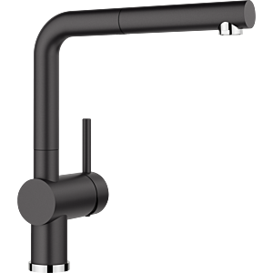 Robinet de cuisine Blanco LINUS-S 526148 extractible, aspect SILGRANIT, silgranit noir