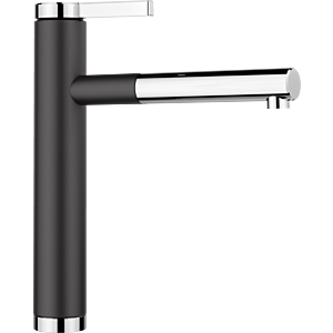 Blanco LINEE-S kitchen faucet 526171 pull-out, SILGRANIT look silgranit black/chrome