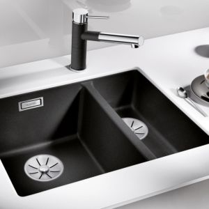 Blanco Subline 340/160-u Spüle 523548 55,5x46cm, PuraDur anthrazit, links, für Unterbau