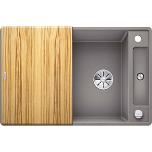 Blanco Axia III 45 SF évier 523195 77x47cm, PuraDur alumetallic, réversible, avec planche à découper en bois