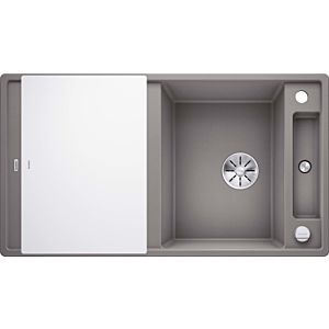Blanco Axia iii 5 s évier 523217 91,5x47cm, PuraDur alumetallic, réversible, avec planche à découper en verre