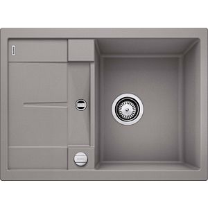Blanco Metra 45 s évier Compact 519574 68 x 50 cm, PuraDur alumetallic, réversible, télécommande de vidange avec commande rotative