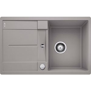 Blanco évier 519082 77 x 49 cm, PuraDur alumetallic, réversible, télécommande de vidange avec commande rotative