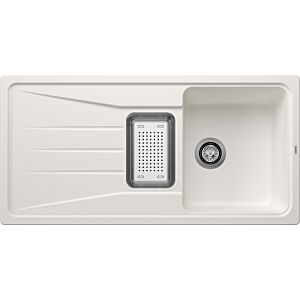 Blanco Sona 6 S Spüle 519683 100 x 50 cm, PuraDur weiß, reversibel, mit Schale, ohne Ablauffernbedienung