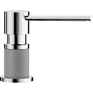 Distributeur de liquide vaisselle Blanco 525811 300 ml, aspect SILGRANIT aluminium métallisé/ chromé