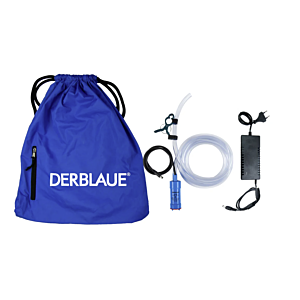 Le système de pompe bleue 12002 comprenant la pompe, le tuyau et le sac