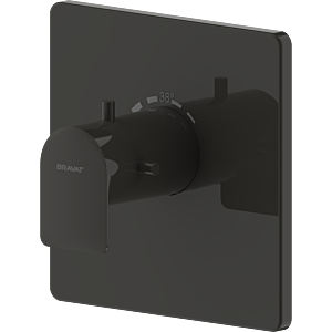 Ensemble thermostat de douche encastré Bravat Milano 3564089, noir mat