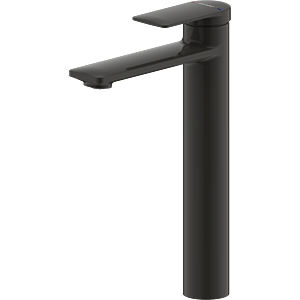 Bravat Milano basin mixer tap 3564219 with high spout, tall, with click-drain, matte black