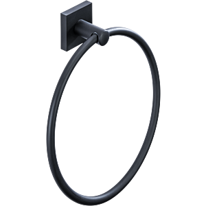 Anneau porte-serviettes Bravat Quaruna 753499 noir mat, à coller/visser