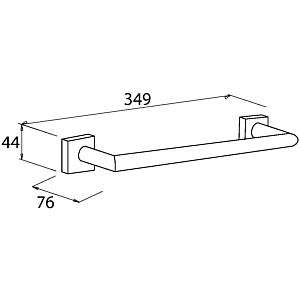 Bravat Quaruna towel rail 754910, square, chrome, for gluing/screwing