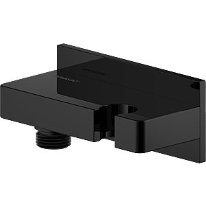 Raccord d&#39;angle de douche Bravat 3591719, carré, noir mat